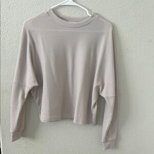 Women's Cream Waffle Knit Top